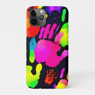 Levendige Neon Handprint Art iPhone 11 Pro Hoesje