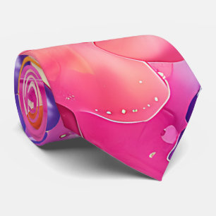 Levendige neon kleurrijke roze geel regenboog hipp stropdas