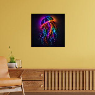 Levendige Neon Kwallen met Elektrische Tentakels M Poster