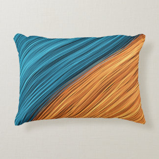 Levendige Neon Lichtstrengen van Blauw en Oranje Accent Kussen