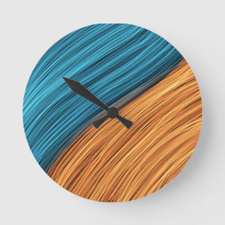 Levendige Neon Lichtstrengen van Blauw en Oranje Ronde Klok