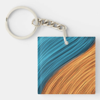 Levendige Neon Lichtstrengen van Blauw en Oranje Sleutelhanger