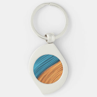 Levendige Neon Lichtstrengen van Blauw en Oranje Sleutelhanger