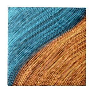 Levendige Neon Lichtstrengen van Blauw en Oranje Tegeltje