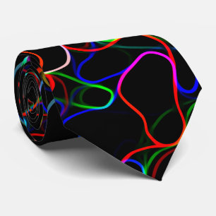 Levendige Neon Spiraal Stropdas
