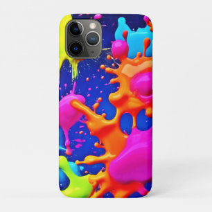 Levendige Neon Splashes op Dark Canvas iPhone 11 Pro Hoesje