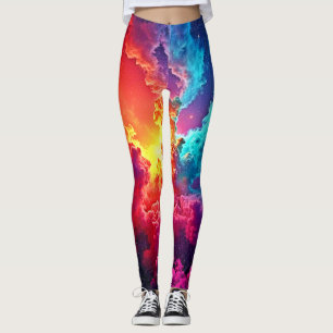 Levendige Nevelkunst: Kosmische Kleur Kunst Leggings