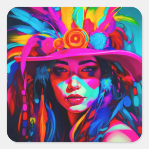 Levendige Nuse Vierkante Sticker