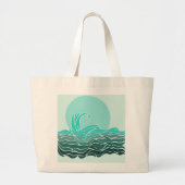 Levendige oceaangolven & zonsondergang grote tote bag (Voorkant)