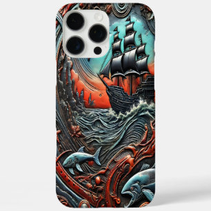 Levendige oceaanreis met schip en Zee leven iPhone 16 Pro Max Hoesje