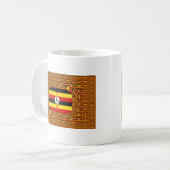 Levendige Oegandese vlag-geïnspireerde kunst Koffiemok (Voorkant links)