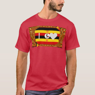 Levendige Oegandese vlag-geïnspireerde kunst T-shirt
