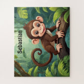 Levendige Oerwoud Monkey gepersonaliseerd Legpuzzel (Verticaal)