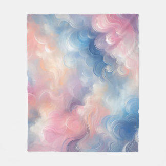 Levendige oliepastel roze blauw Abstracte kunst Fleece Deken