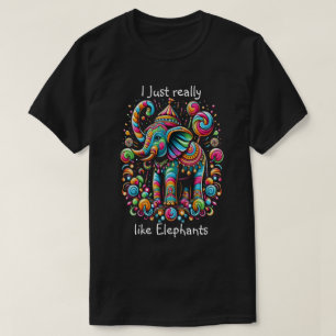 Levendige olifant met een grillig Pet T-shirt
