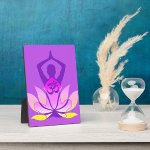 Levendige OM Namaste Spirituele Lotus Flower Yoga Fotoplaat