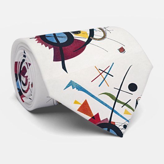 Levendige omhelzing: Kandinsky's Violet Symfonie Stropdas (Opgerold)