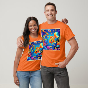 Levendige onderwater vis wereld ontwerp t-shirt