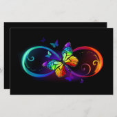Levendige oneindigheid met een zwarte regenboogvli briefpapier (Voorkant / Achterkant)