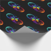Levendige oneindigheid met een zwarte regenboogvli cadeaupapier (Hoek)