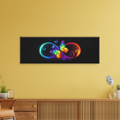 Levendige oneindigheid met een zwarte regenboogvli canvas afdruk (Insitu (Woonkamer))
