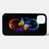 Levendige oneindigheid met een zwarte regenboogvli Case-Mate iPhone case (Achterkant (horizontaal))
