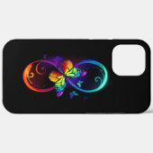 Levendige oneindigheid met een zwarte regenboogvli Case-Mate iPhone case (Achterkant (horizontaal))