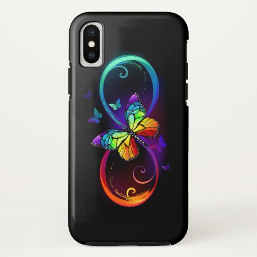 Levendige oneindigheid met een zwarte regenboogvli Case-Mate iPhone case (Achterkant)