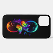 Levendige oneindigheid met een zwarte regenboogvli Case-Mate iPhone case (Achterkant (horizontaal))
