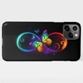 Levendige oneindigheid met een zwarte regenboogvli iPhone hoesje (Achterkant horizontaal)