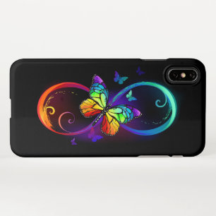 Levendige oneindigheid met een zwarte regenboogvli iPhone XS max hoesje