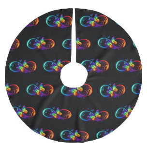 Levendige oneindigheid met een zwarte regenboogvli kerstboom rok