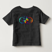 Levendige oneindigheid met een zwarte regenboogvli kinder shirts (Voorkant)