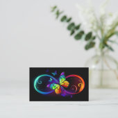 Levendige oneindigheid met een zwarte regenboogvli kortingskaartje (Staand voorkant)