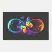 Levendige oneindigheid met een zwarte regenboogvli post-it® notes (Voorkant)