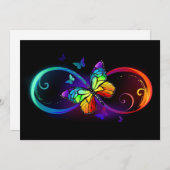 Levendige oneindigheid met een zwarte regenboogvli save the date (Voorkant / Achterkant)