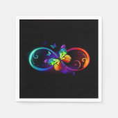 Levendige oneindigheid met een zwarte regenboogvli servet (Voorkant)