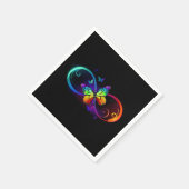 Levendige oneindigheid met een zwarte regenboogvli servet (Hoek)