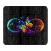 Levendige oneindigheid met een zwarte regenboogvli snijplank (Voorkant)