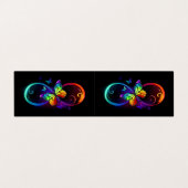 Levendige oneindigheid met een zwarte regenboogvli visitekaartjes (Buitenkant ongevouwen)