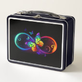 Levendige oneindigheid met regenboogvlinder op zwa (Voorkant)