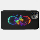 Levendige oneindigheid met regenboogvlinder op zwa Case-Mate iPhone case (Achterkant (horizontaal))