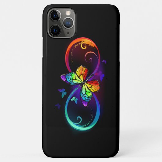 Levendige oneindigheid met regenboogvlinder op zwa Case-Mate iPhone case (Achterkant)