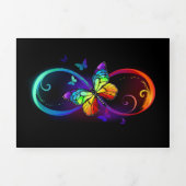 Levendige oneindigheid met regenboogvlinder op zwa drieluik kaart (Cover)
