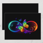 Levendige oneindigheid met regenboogvlinder op zwa menu (Voorkant / Achterkant)
