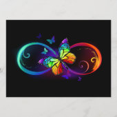 Levendige oneindigheid met regenboogvlinder op zwa menu (Voorkant)