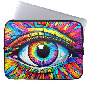 Levendige oogkunst laptop sleeve