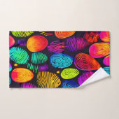 Levendige, op vingerafdrukken geïnspireerde Abstra Bad Handdoek (Handdoek)
