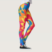 Levendige opvallende modieuze expressieve bloemen leggings (Rechts)