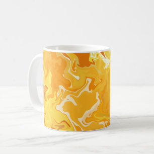 Levendige Oranje Abstracte Stroom Koffiemok